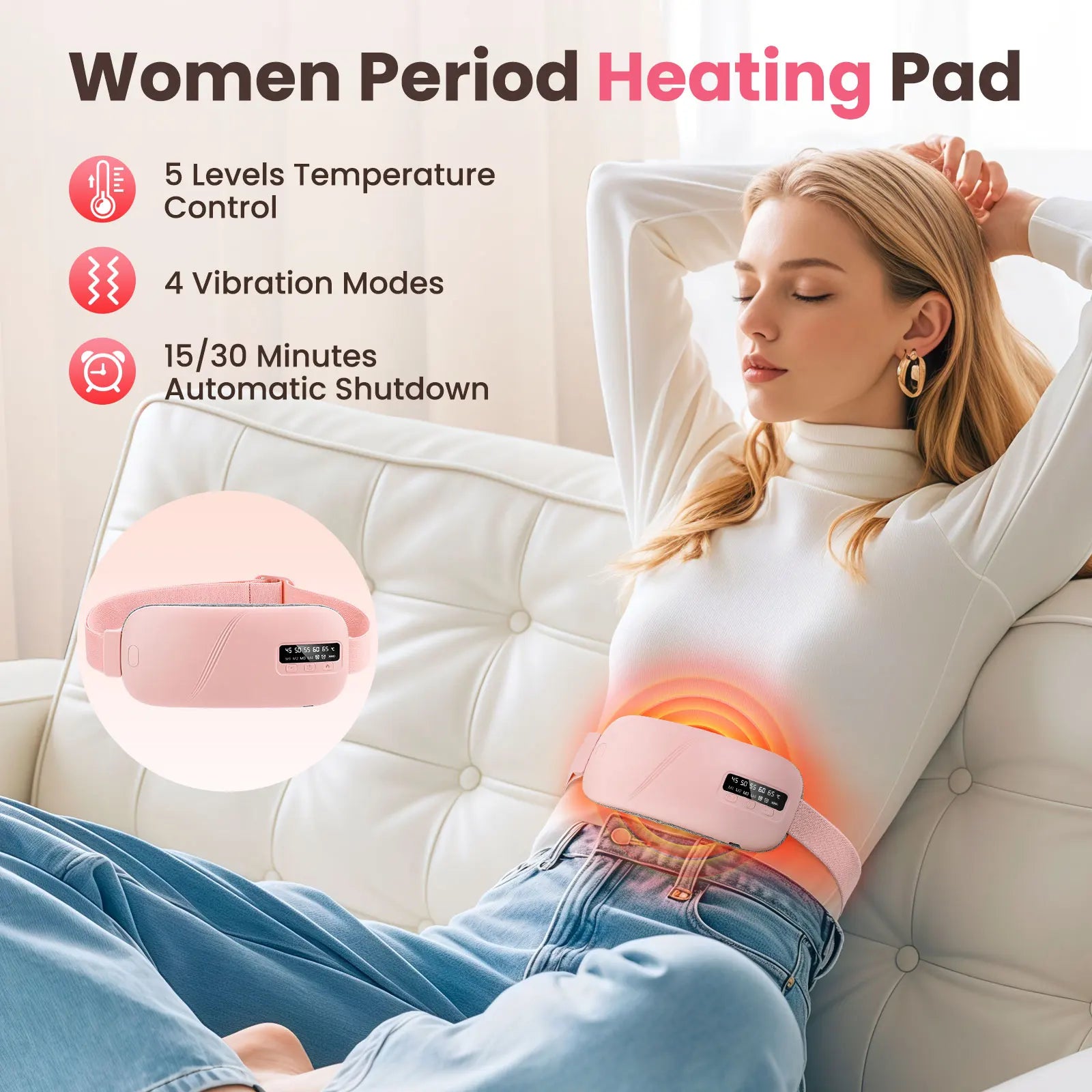 Cozelle cordless rechargeable menstrual heating pad
