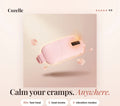 Cozelle cordless period relief belt — calm your cramps anywhere, 60-second heat, 5 heat levels, 4 vibration modes